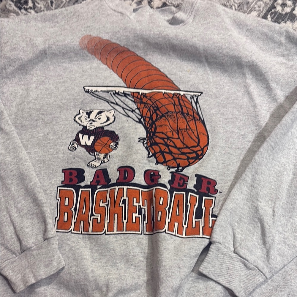 Gray Badger Basketball Sweatshirt